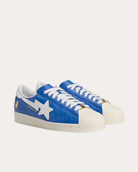 Adidas x BAPE Superstar Vintage Blue / White / Off White Low Top Sneakers - 3