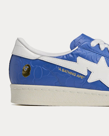 Adidas x BAPE Unisex Superstar Vintage Blue / White / Off White Low Top Sneakers Adidas x BAPE Unisex Superstar Vintage Blue / White / Off White Low Top Sneakers