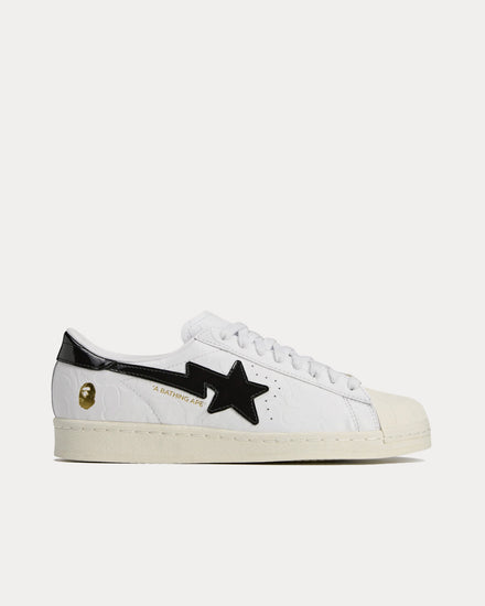 Adidas x BAPE Superstar Vintage White / Black Low Top Sneakers - 1