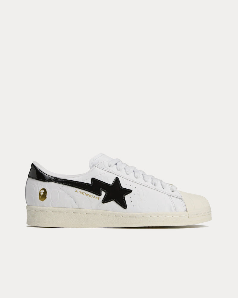 Adidas x BAPE Superstar Vintage White / Black Low Top Sneakers - 1
