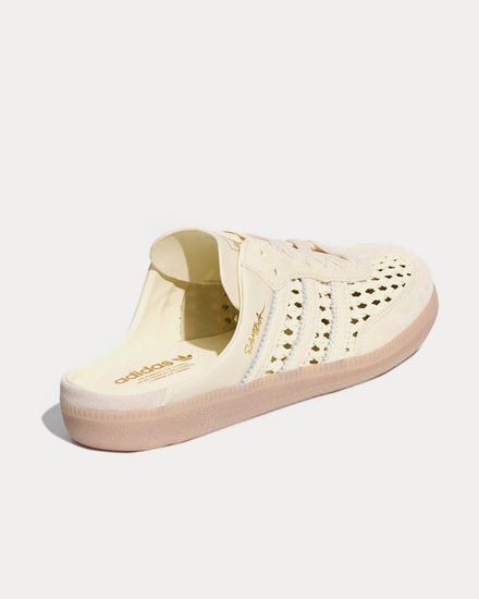 Adidas Samba Mule Woven Cream White Slip On Sneakers - 3