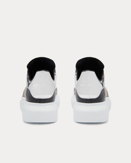 McQueen Oversized Leather Black / Silver Low Top Sneakers - 3