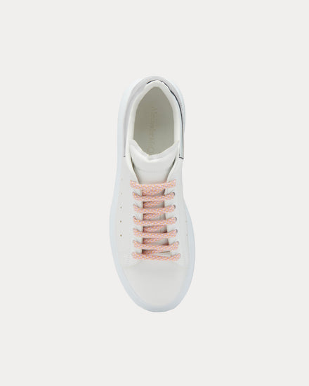 McQueen Oversized Leather White / Silver Low Top Sneakers - 2