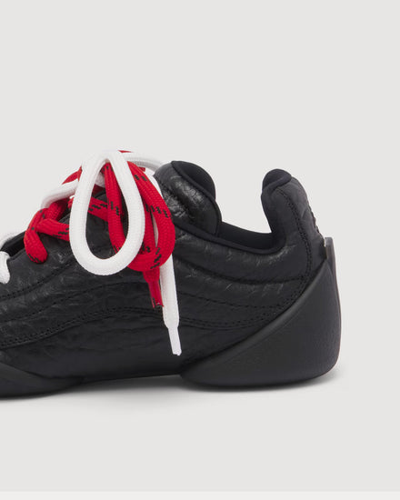 McQueen Flexion Leather Black Low Top Sneakers - 4