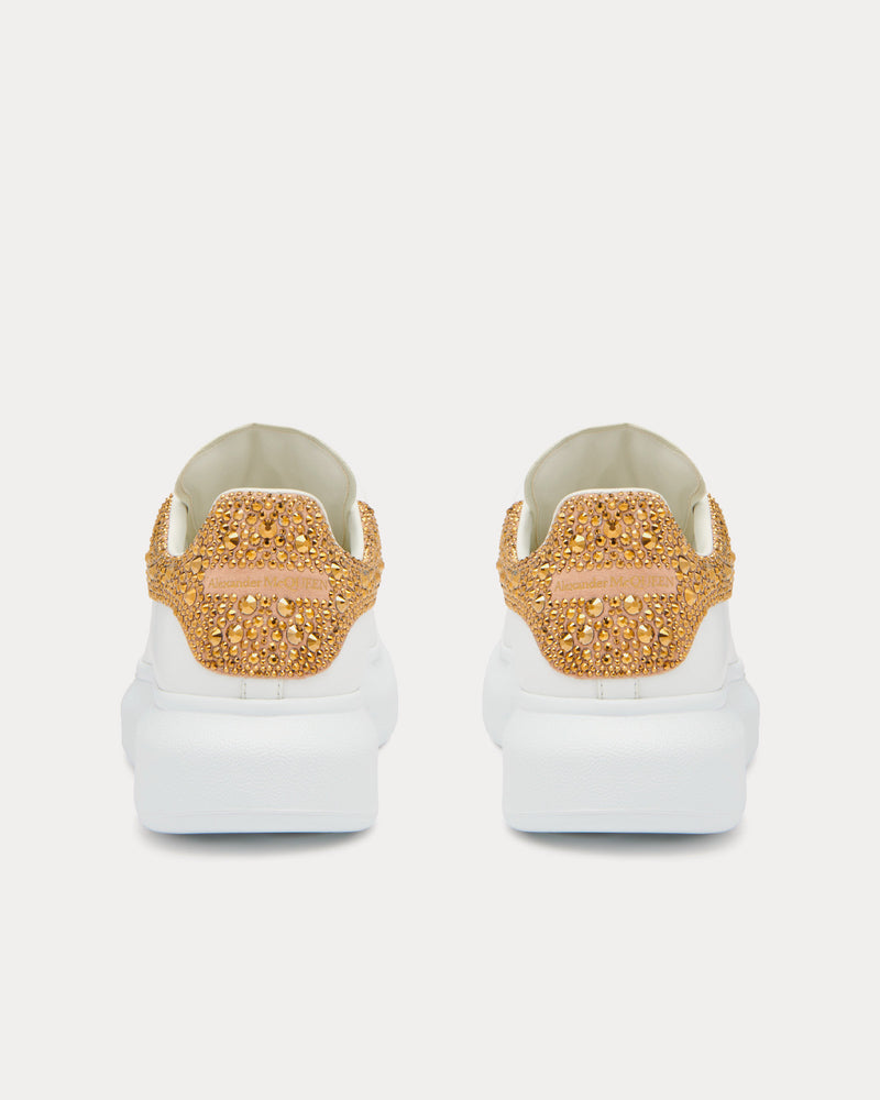 McQueen Oversized with Crystal Embellished Heel White / Camel Low Top Sneakers - 3
