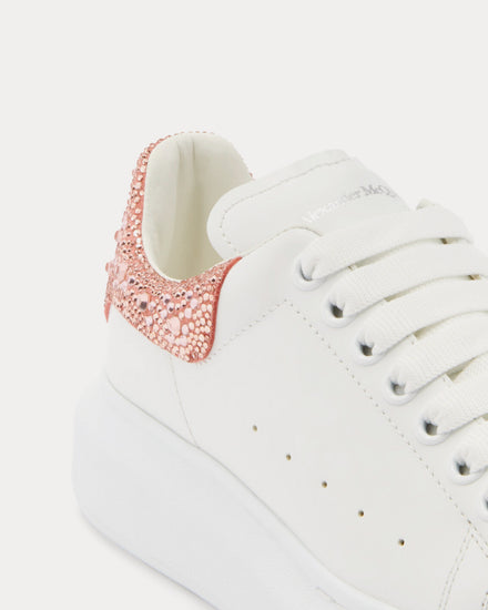 McQueen Oversized with Crystal Embellished Heel White / Clay Low Top Sneakers - 4