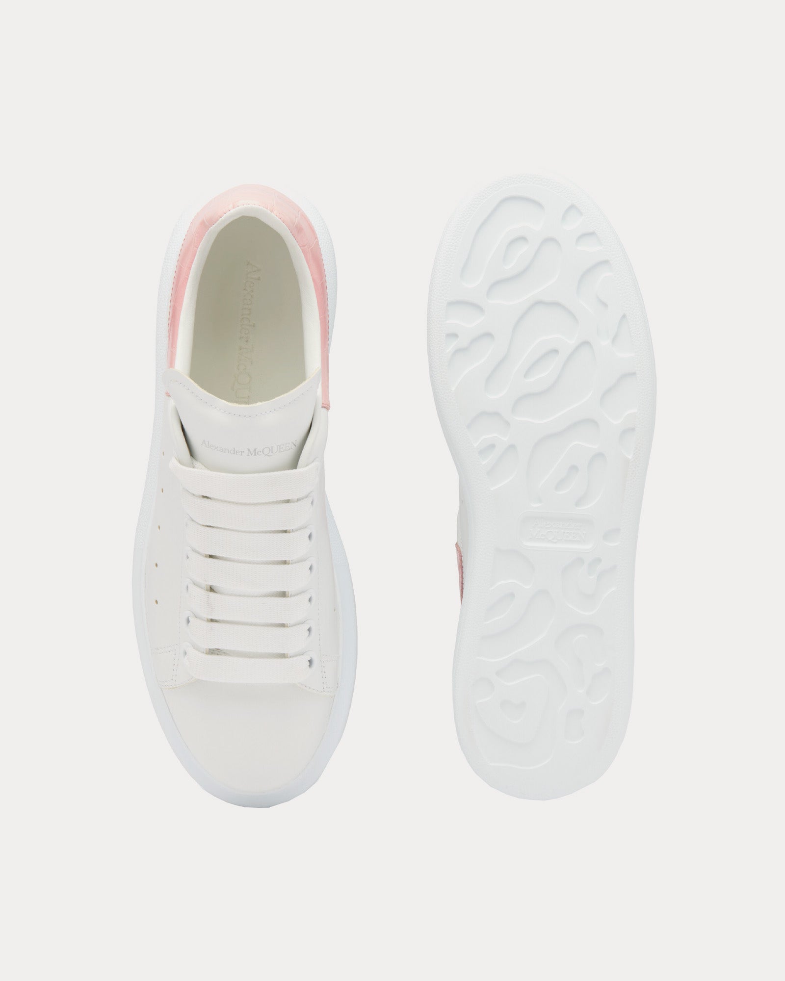 Alexander McQueen - Oversized with Croc Heel White / Clay Low Top Sneakers
