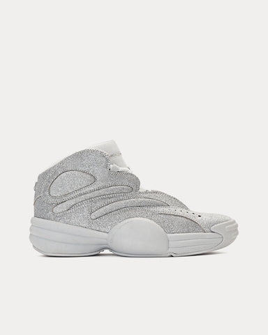 Alexander Wang AW Hoop Glitter Silver High Top Sneakers