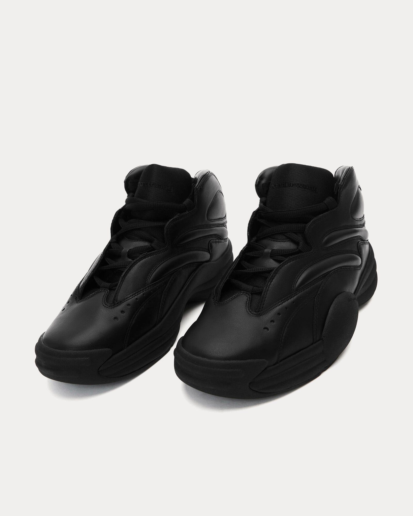 Alexander Wang - AW Hoop Leather Black High Top Sneakers