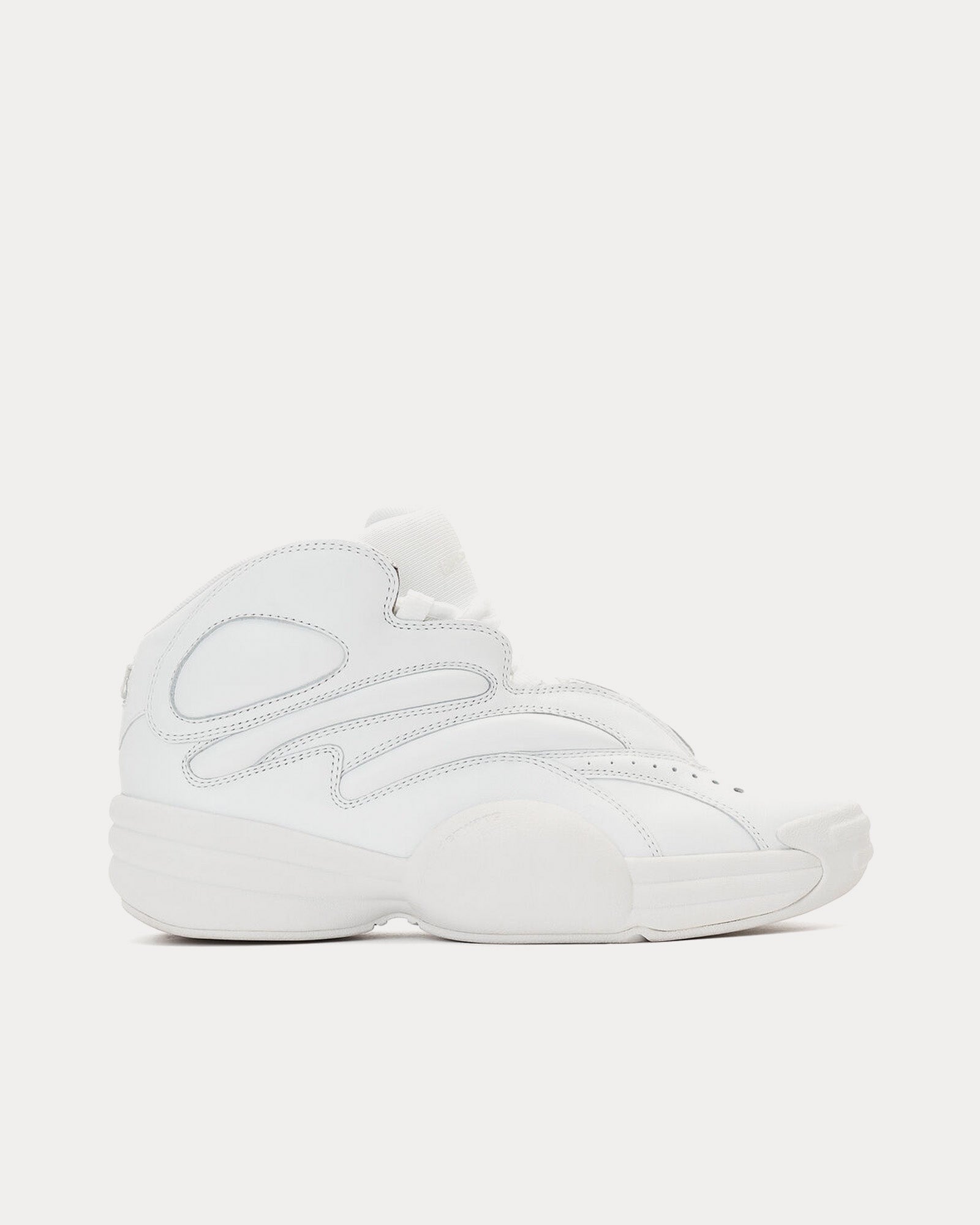 Alexander Wang Unisex AW Hoop Leather White High Top Sneakers