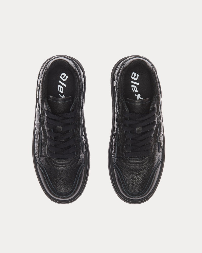 Alexander Wang Women's Puff Pebble Leather with Logo Black Low Top ...