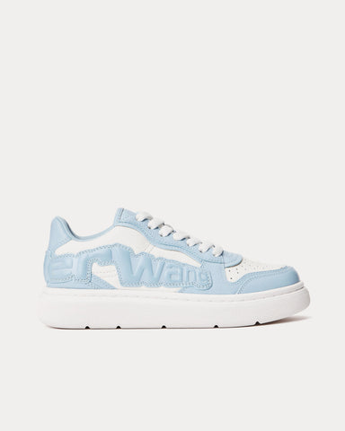 Alexander Wang Puff Pebble Leather with Logo Blue Low Top Sneakers