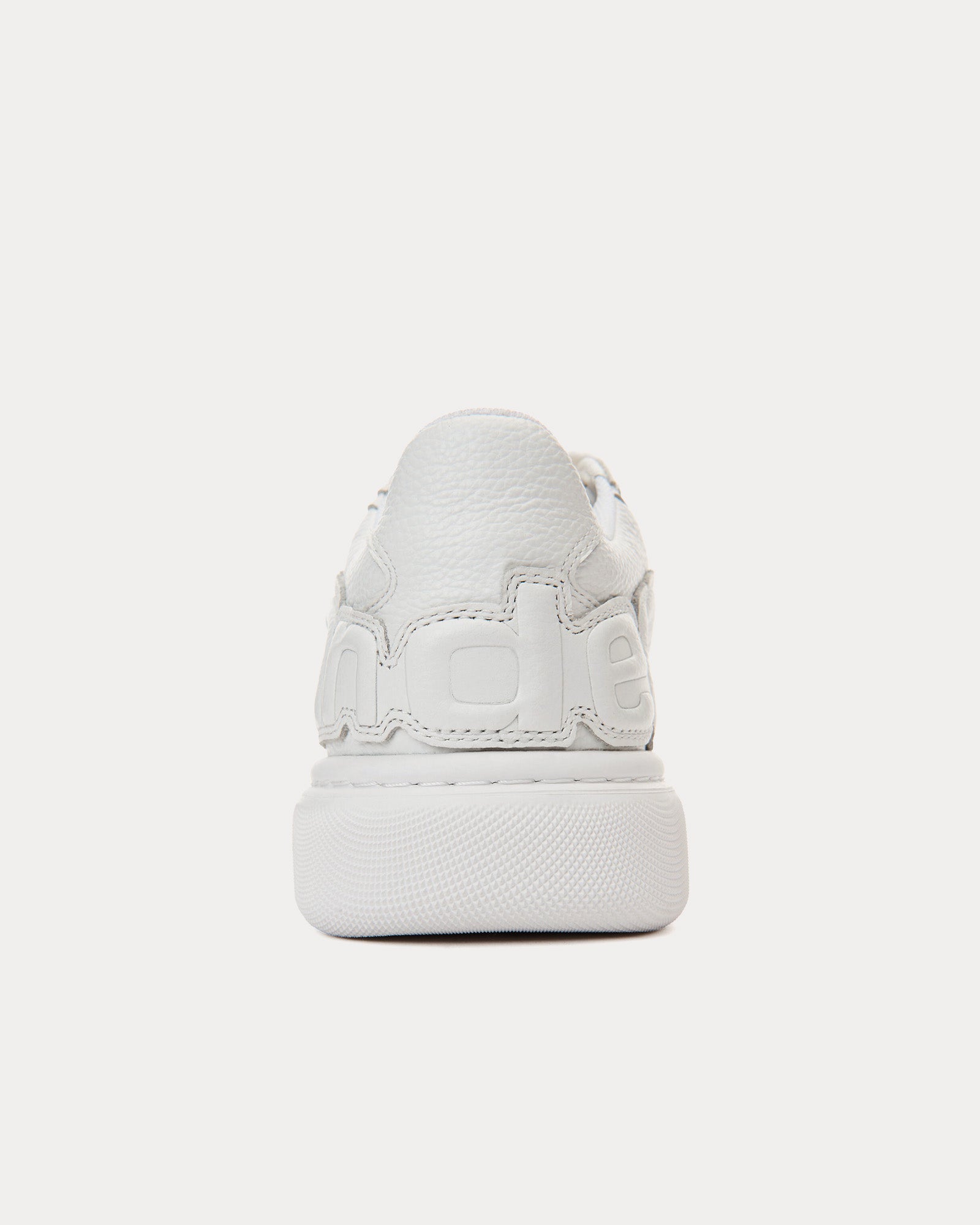 Alexander Wang - Puff Pebble Leather with Logo White Low Top Sneakers