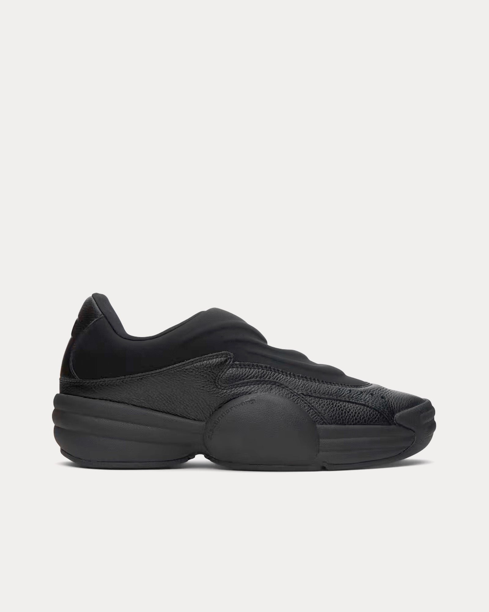 Alexander Wang - AW Hoop Pebble Leather Black Slip On Sneakers