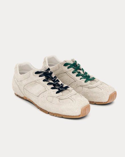 Alohas Tb.56 Fuzzy Suede & Leather Light Grey Low Top Sneakers - 3