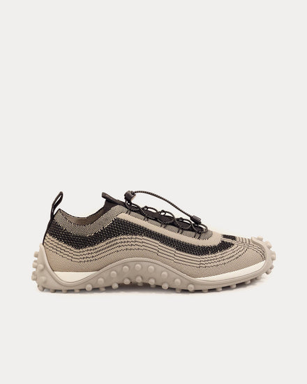 Ami Paris Mirage Knit Taupe Beige / Black Low Top Sneakers - 1