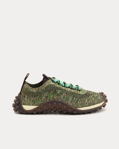 Ami Paris Mirage Heathered Knit Chocolate Brown / Green Low Top Sneakers