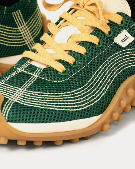 Ami Paris Mirage Mesh Bottle Green / Cumin Low Top Sneakers - 5
