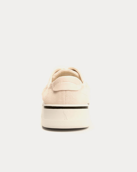 Ami Paris Tennis Cotton White Cream Low Top Sneakers - 3