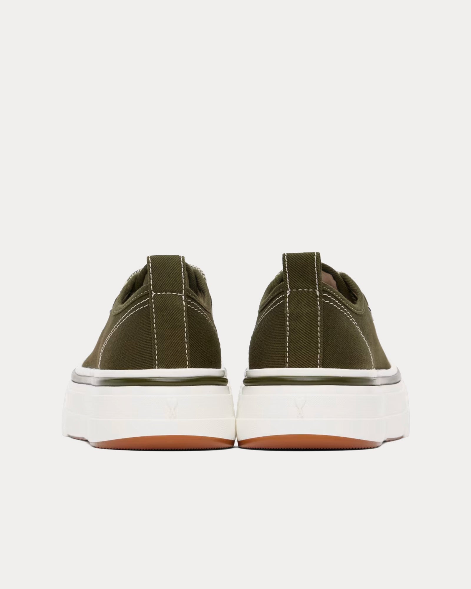 AMI - 1980 Canvas Olive Foncé / White Low Top Sneakers