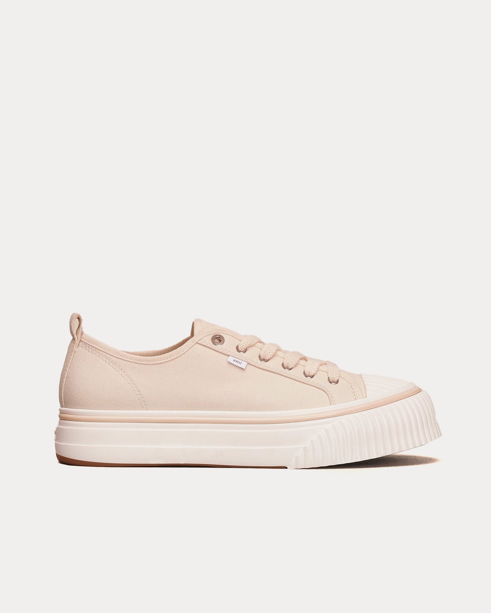 AMI - 1980 Canvas Off White / White Low Top Sneakers