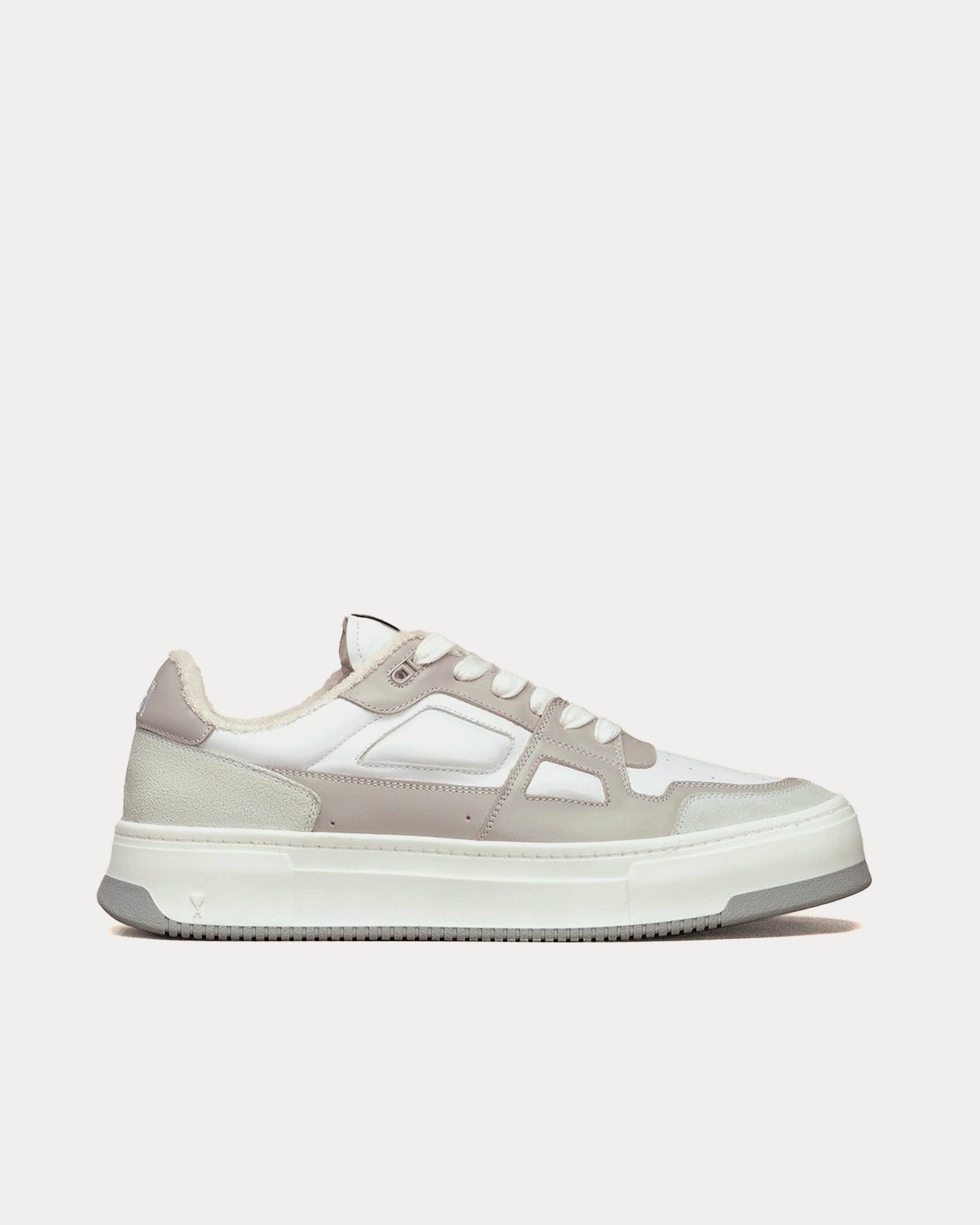 AMI - Arcade Leather White / Ash Grey Low Top Sneakers