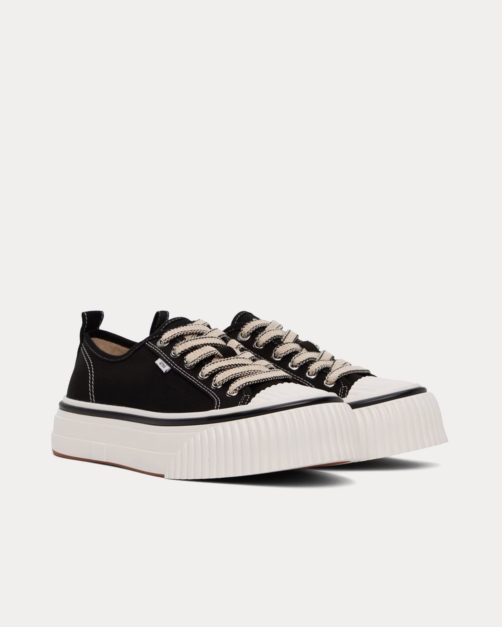 AMI - 1980 Canvas Black / White Low Top Sneakers