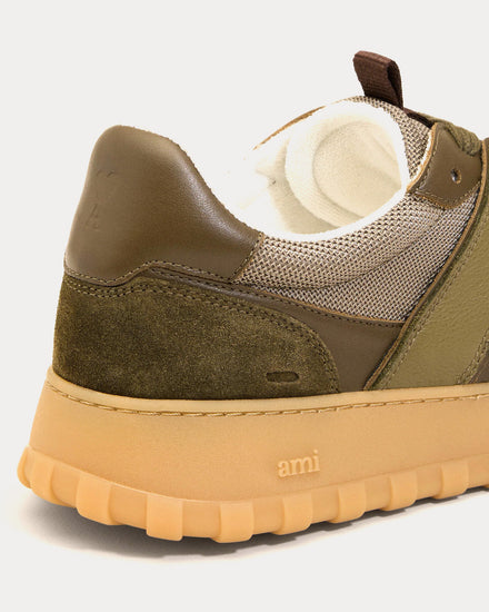 Ami Paris Walk Smooth Leather Green Low Top Sneakers - 4