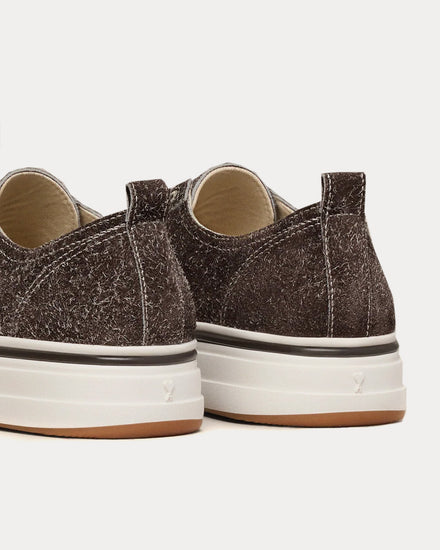 Ami Paris Unisex SN1980 Brushed Suede Dark Coffee Low Top