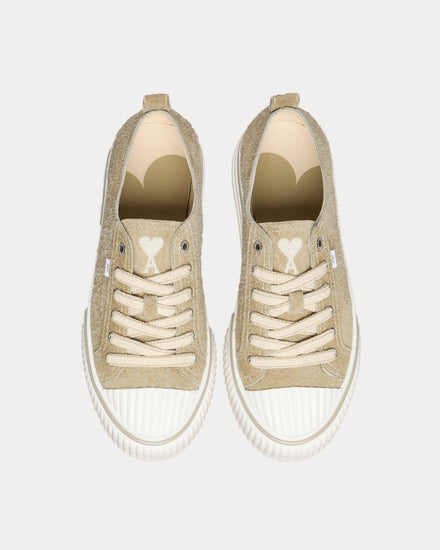 Ami Paris SN1980 Brushed Suede Sand Low Top Sneakers - 2