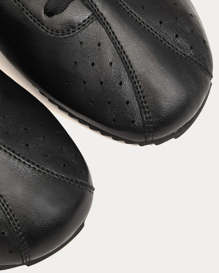 Ami Paris Step Smooth Nappa Leather Black Low Top Sneakers - 4