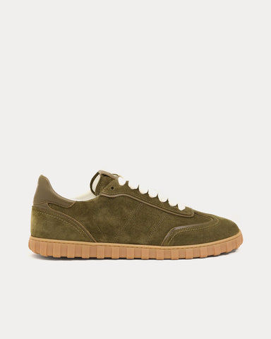 Ami Paris Step Suede Leather Green Low Top Sneakers