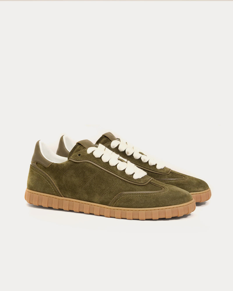 Ami Paris Step Suede Leather Green Low Top Sneakers - 2