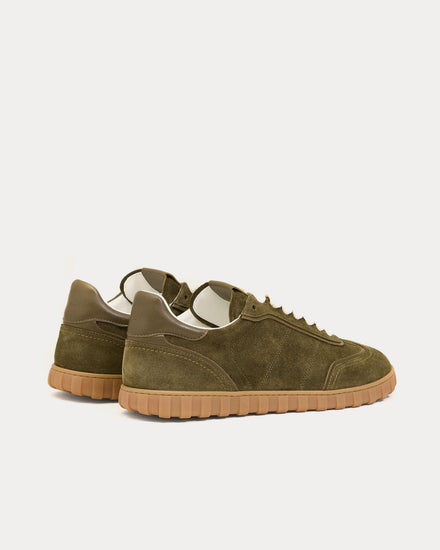Ami Paris Step Suede Leather Green Low Top Sneakers - 3