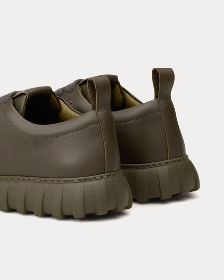 Ami Paris Tempo Smooth Leather Black Olive Low Top Sneakers - 4