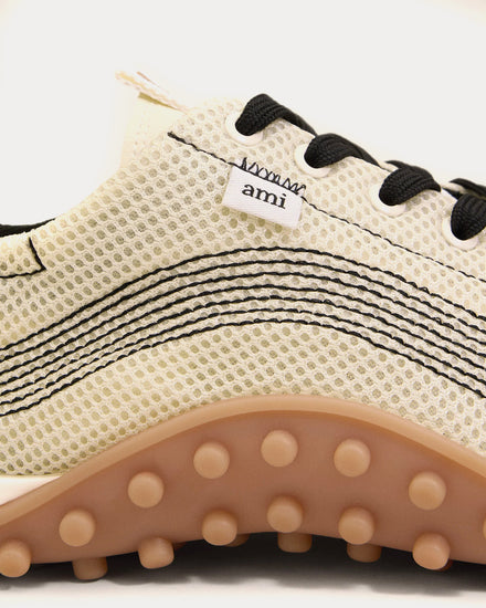 Ami Paris Mirage Mesh White Cream Low Top Sneakers - 4