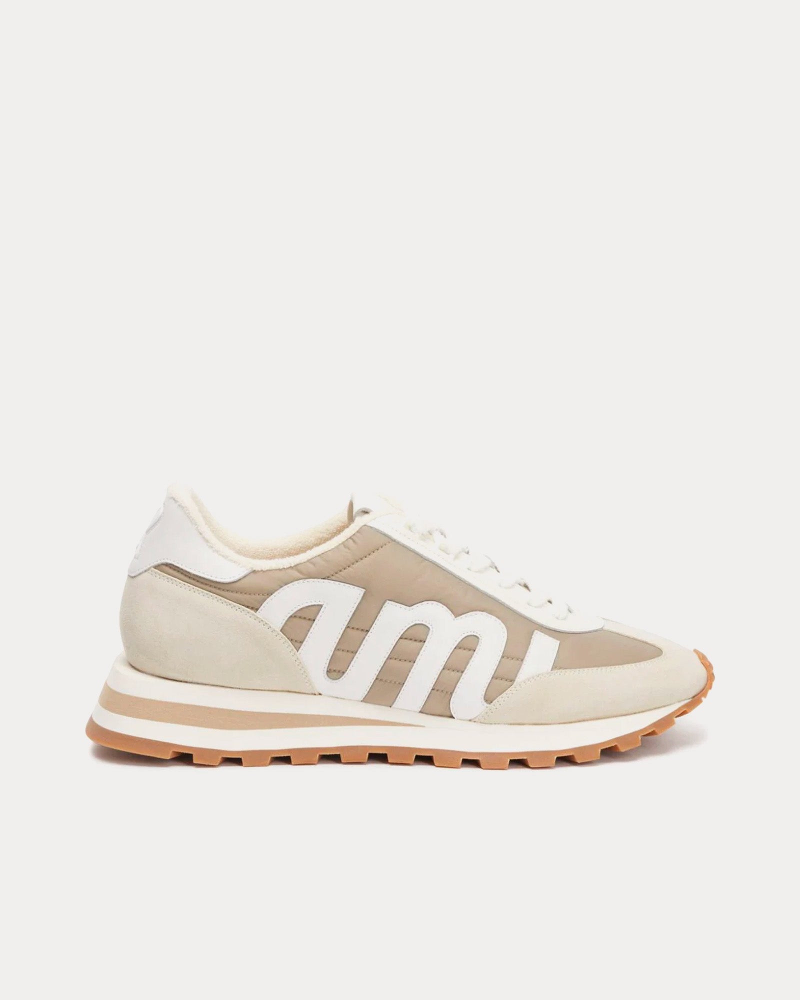 Ami Paris Unisex Ami Rush Beige / White Low Top Sneakers