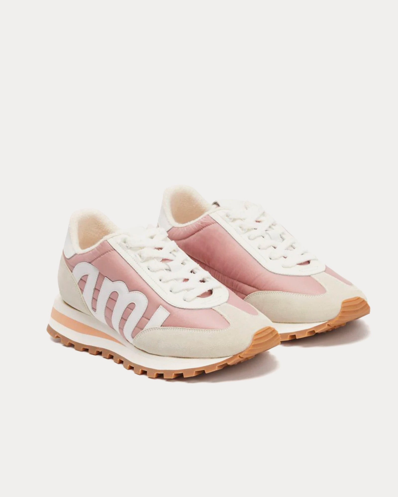 AMI - Ami Rush Pink / Light Beige Low Top Sneakers