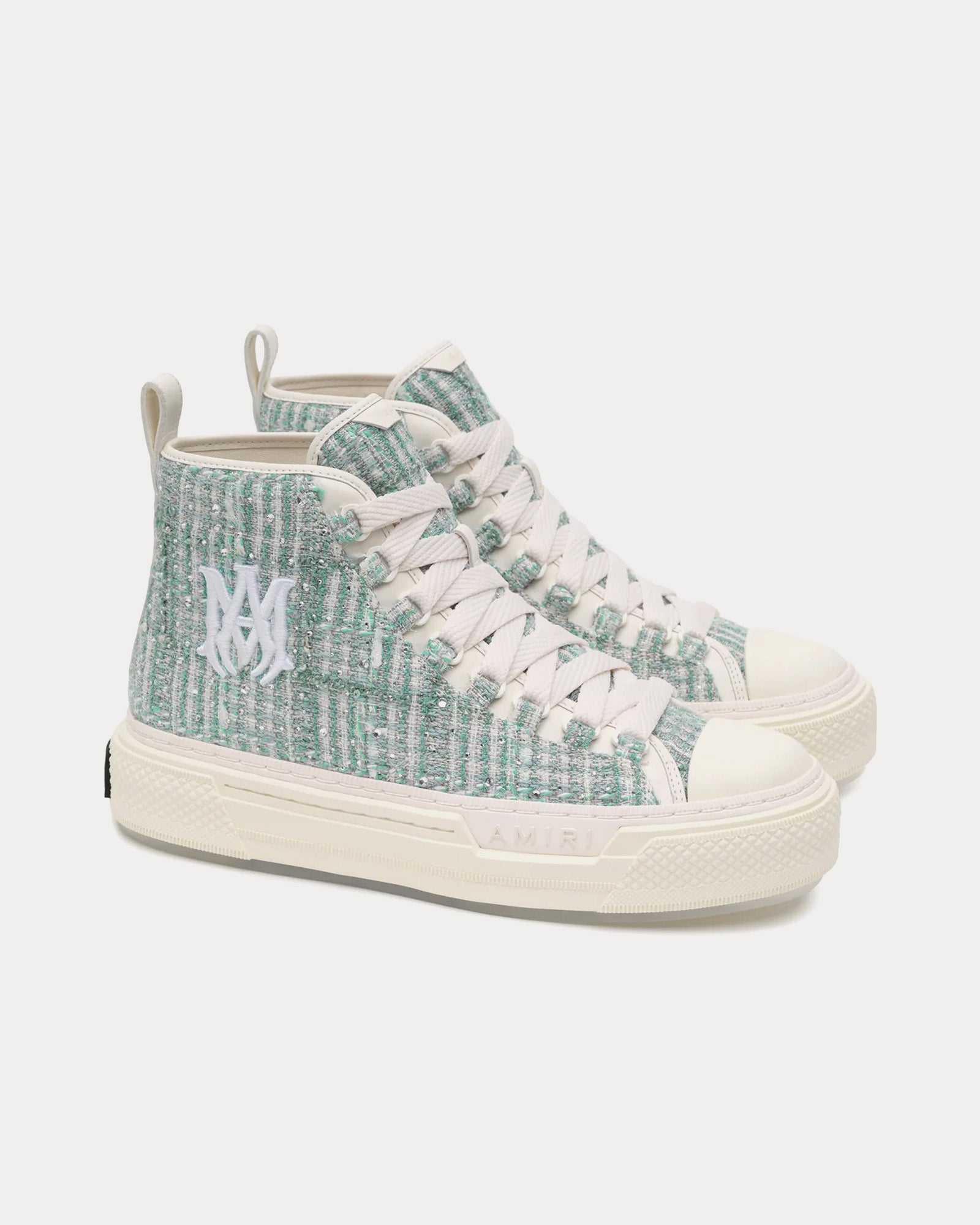 AMIRI - MA Court Boucle Crystal Grey High Top Sneakers