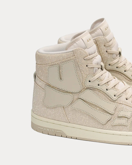 AMIRI Crystal Skel Top Hi Beige High Top Sneakers - 4