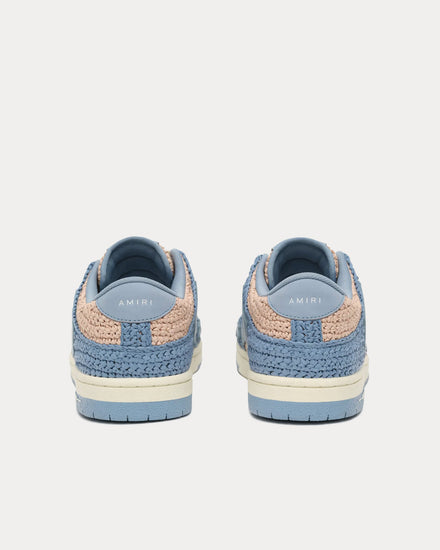 【AMIRI】女性 RAFFIA SKEL TOP LOW スニーカー AWFOSR1004-420 Amiri - Women's Skel Top Low Raffia & Leather Sneakers