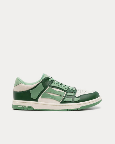 AMIRI Skel-Top Leather White / Green Low Top Sneakers - 1
