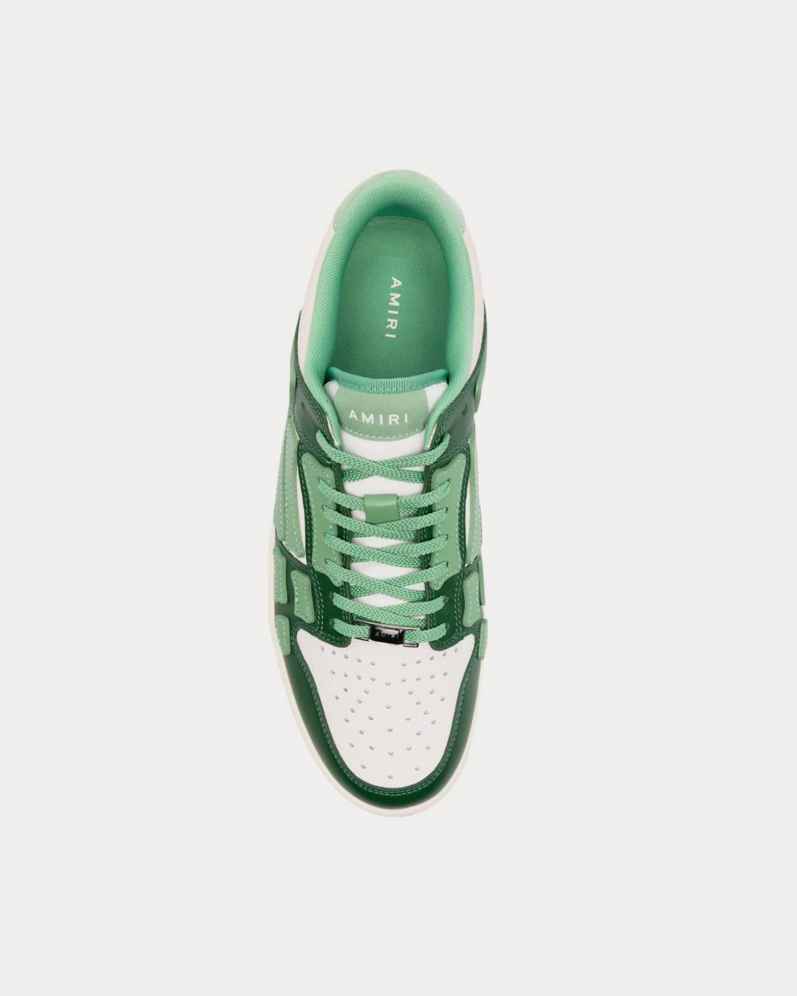 AMIRI - Skel-Top Leather White / Green Low Top Sneakers