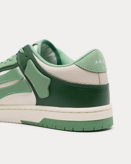 AMIRI Skel-Top Leather White / Green Low Top Sneakers - 3