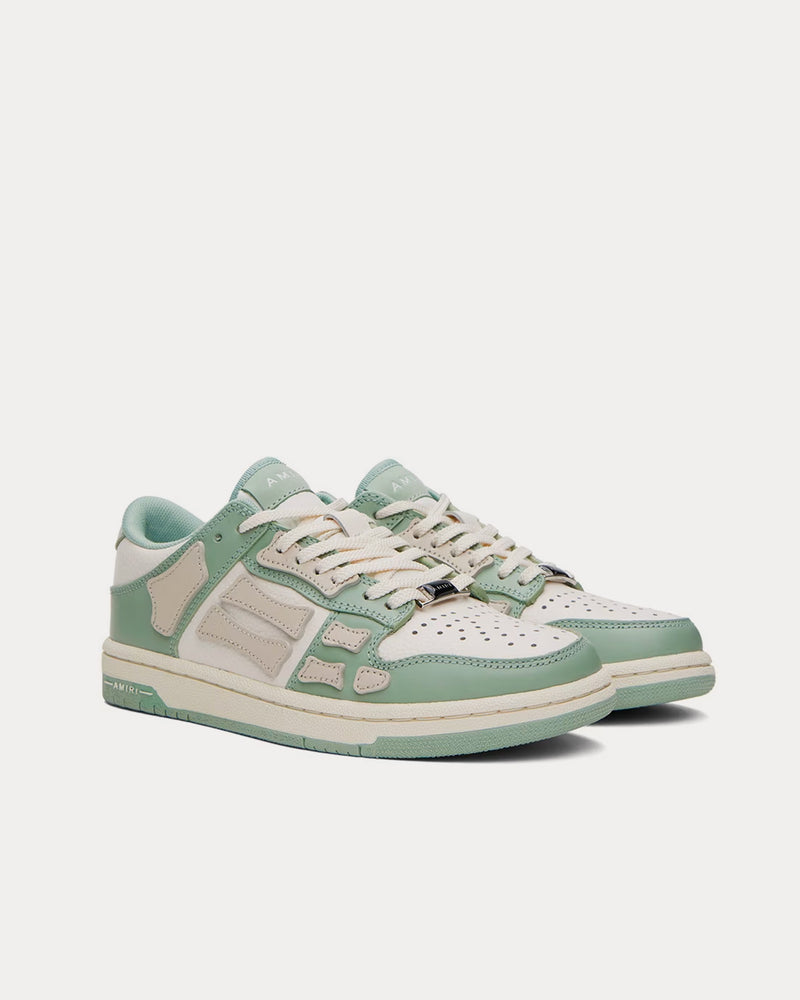 AMIRI Skel-Top Leather Mint Green / White Low Top Sneakers - 2