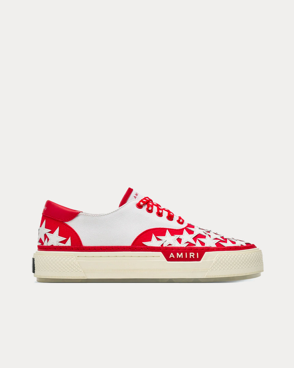 AMIRI Court White / Red Low Top Sneakers - Sneak in Peace