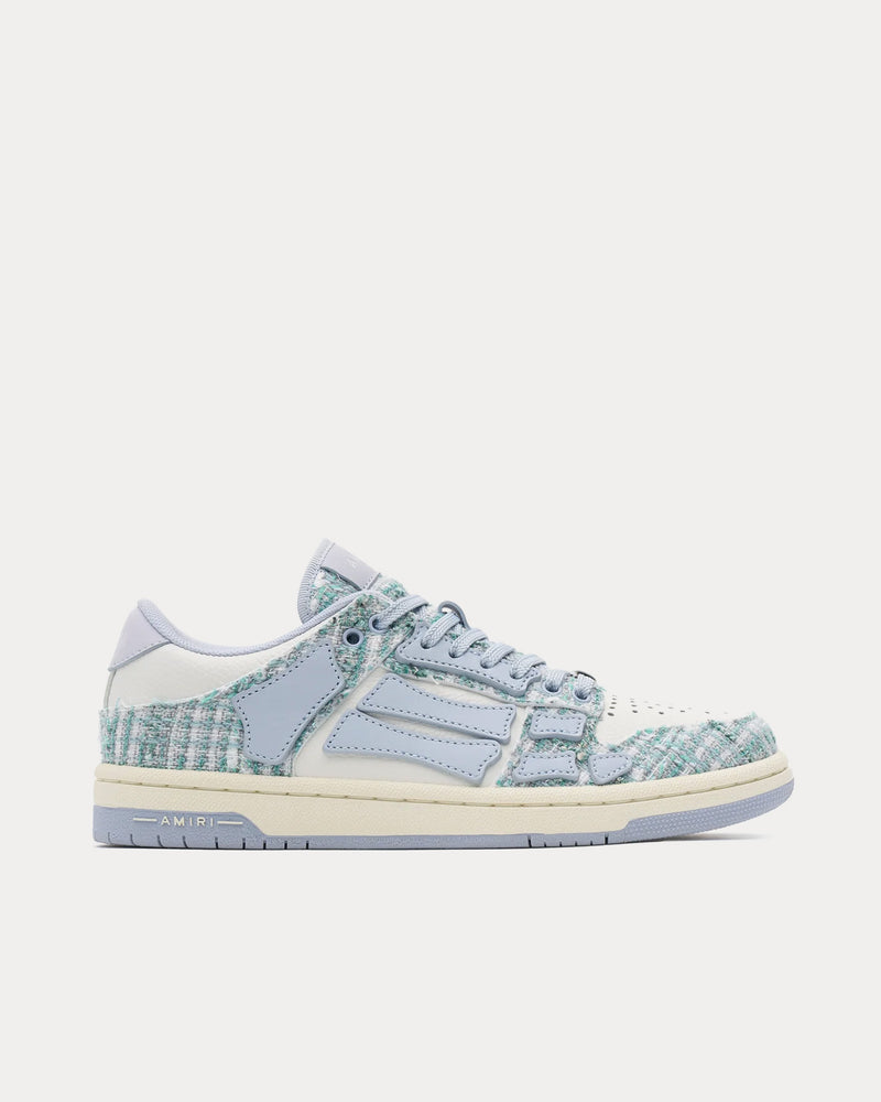 【AMIRI】女性 BOUCLE SKEL TOP LOW スニーカー AMIRI Women's Skel-Top Boucle Grey / Blue Low Top Sneakers