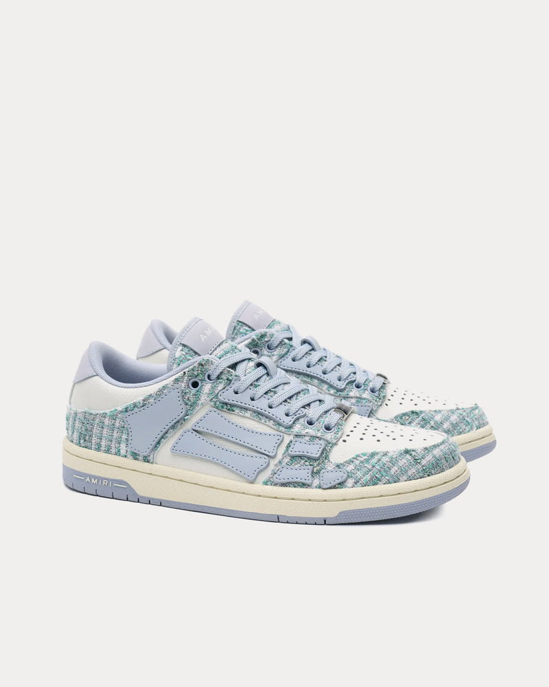 AMIRI Women's Skel-Top Boucle Grey / Blue Low Top Sneakers AMIRI Women's Skel-Top Boucle Grey / Blue Low Top Sneakers
