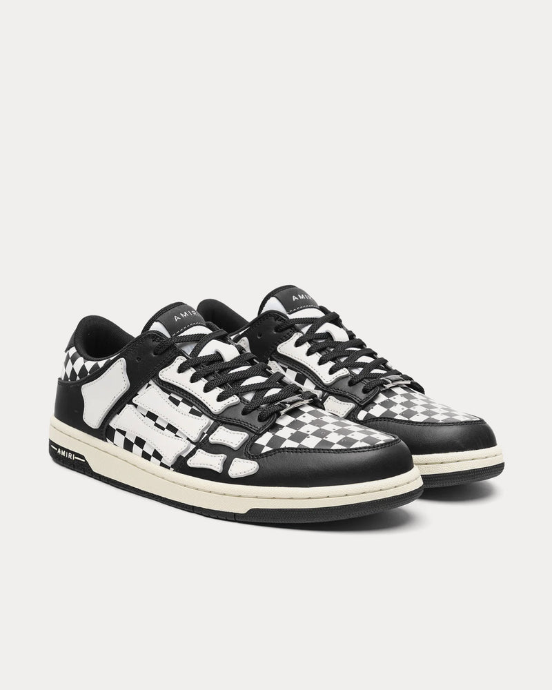 【送料&関税込】AMIRI Checkered Skel Top Low Sneakers AMIRI Skel Top Low check-pattern Sneakers | Black | FARFETCH