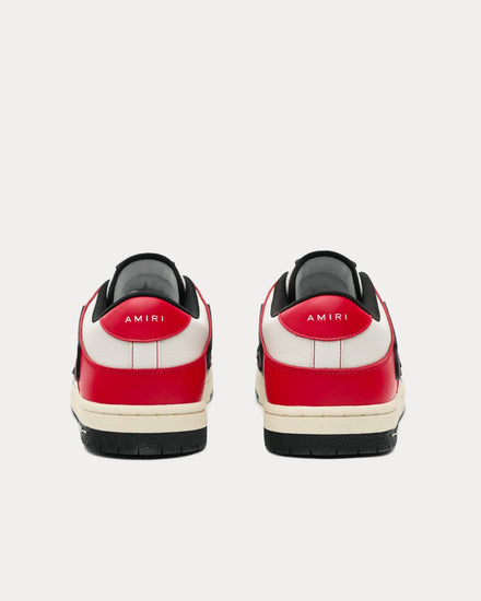 AMIRI Men's Skel-Top Leather Black / Red Low Top Sneakers